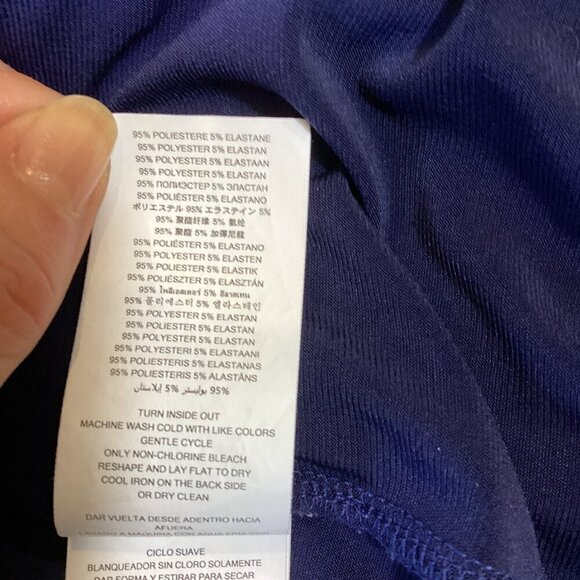 Michael Kors Navy Jersey Halter Maxi Slit Dress Sz M #296C - Picture 9 of 9